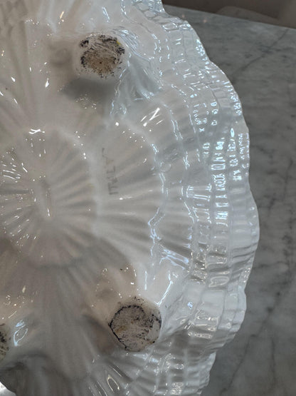 Italian White Shell bowl Beaitiful coastal MCM decor bowl