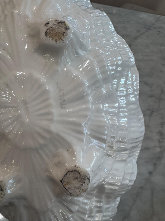 Italian White Shell bowl Beaitiful coastal MCM decor bowl
