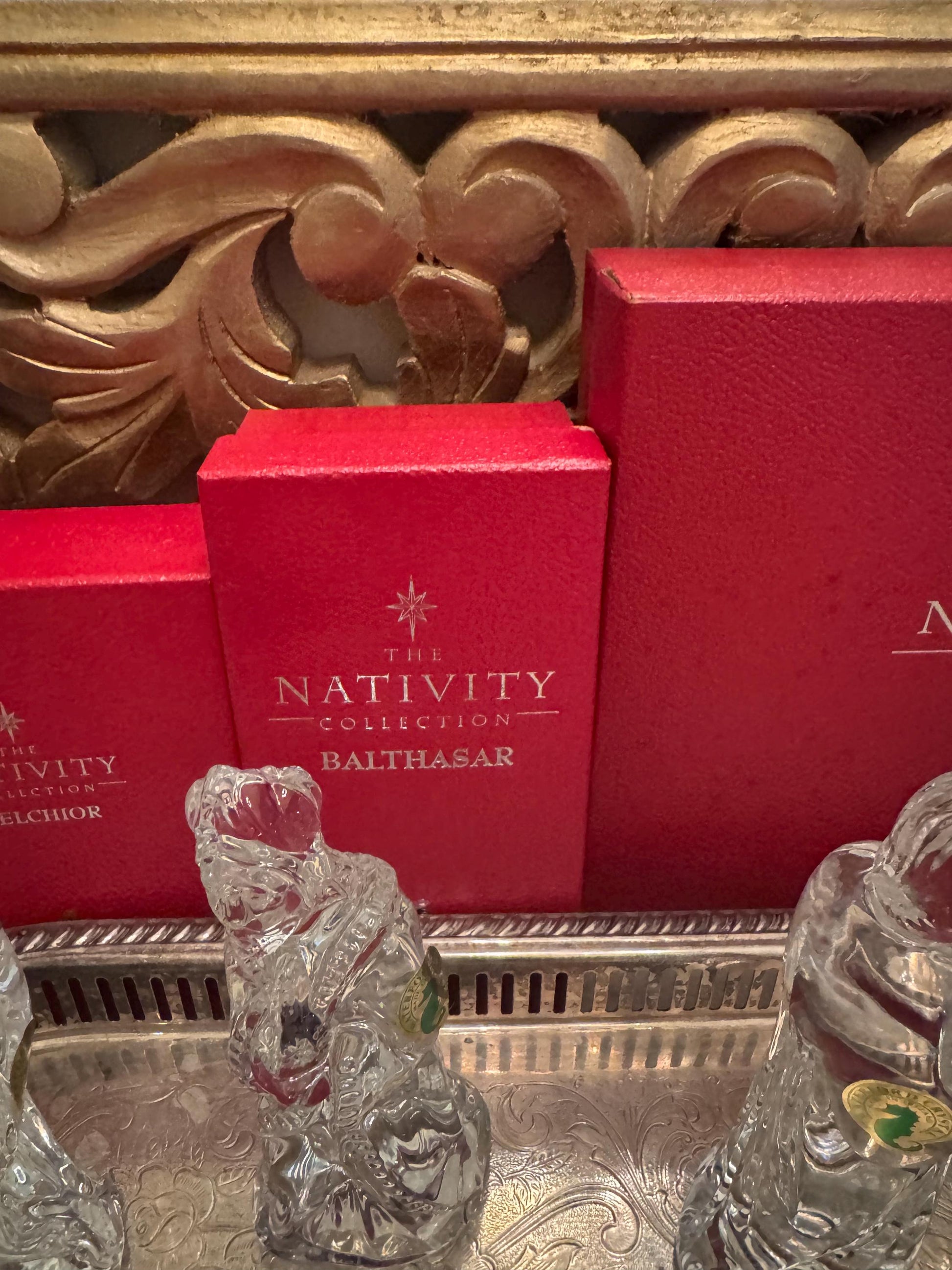 Waterford nativity Irish crystal vintage Waterford made in Ireland boxes and stickers 9 pc holy family 3 wise men angel pristine