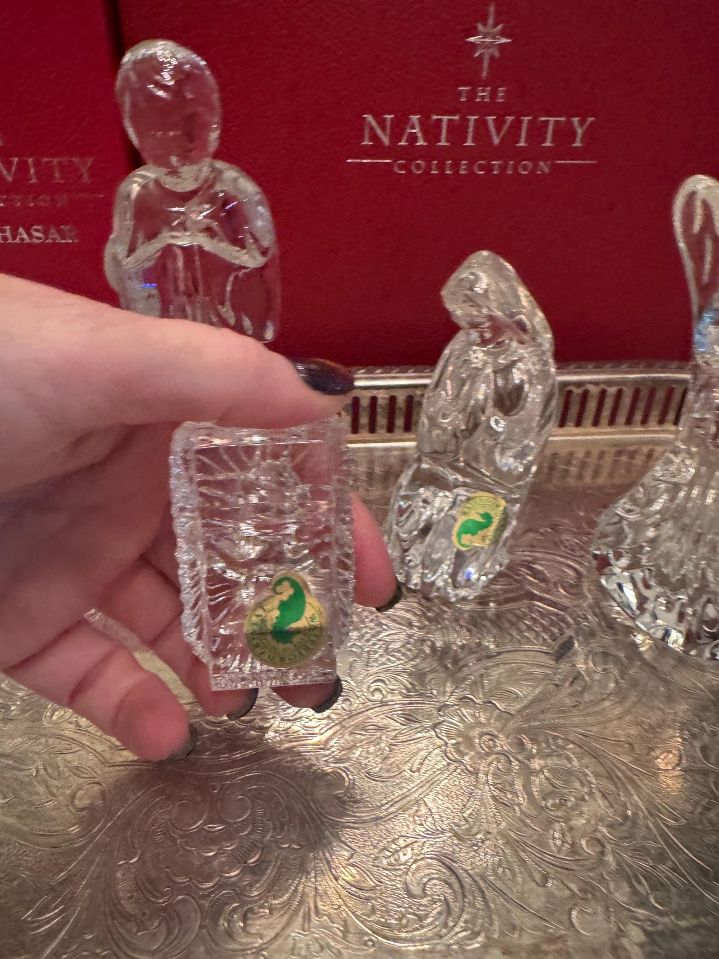 Waterford nativity Irish crystal vintage Waterford made in Ireland boxes and stickers 9 pc holy family 3 wise men angel pristine