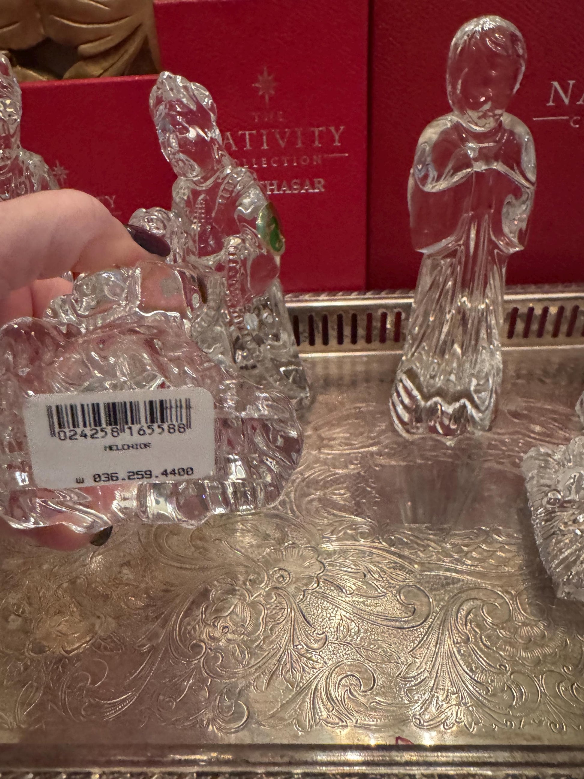 Waterford nativity Irish crystal vintage Waterford made in Ireland boxes and stickers 9 pc holy family 3 wise men angel pristine