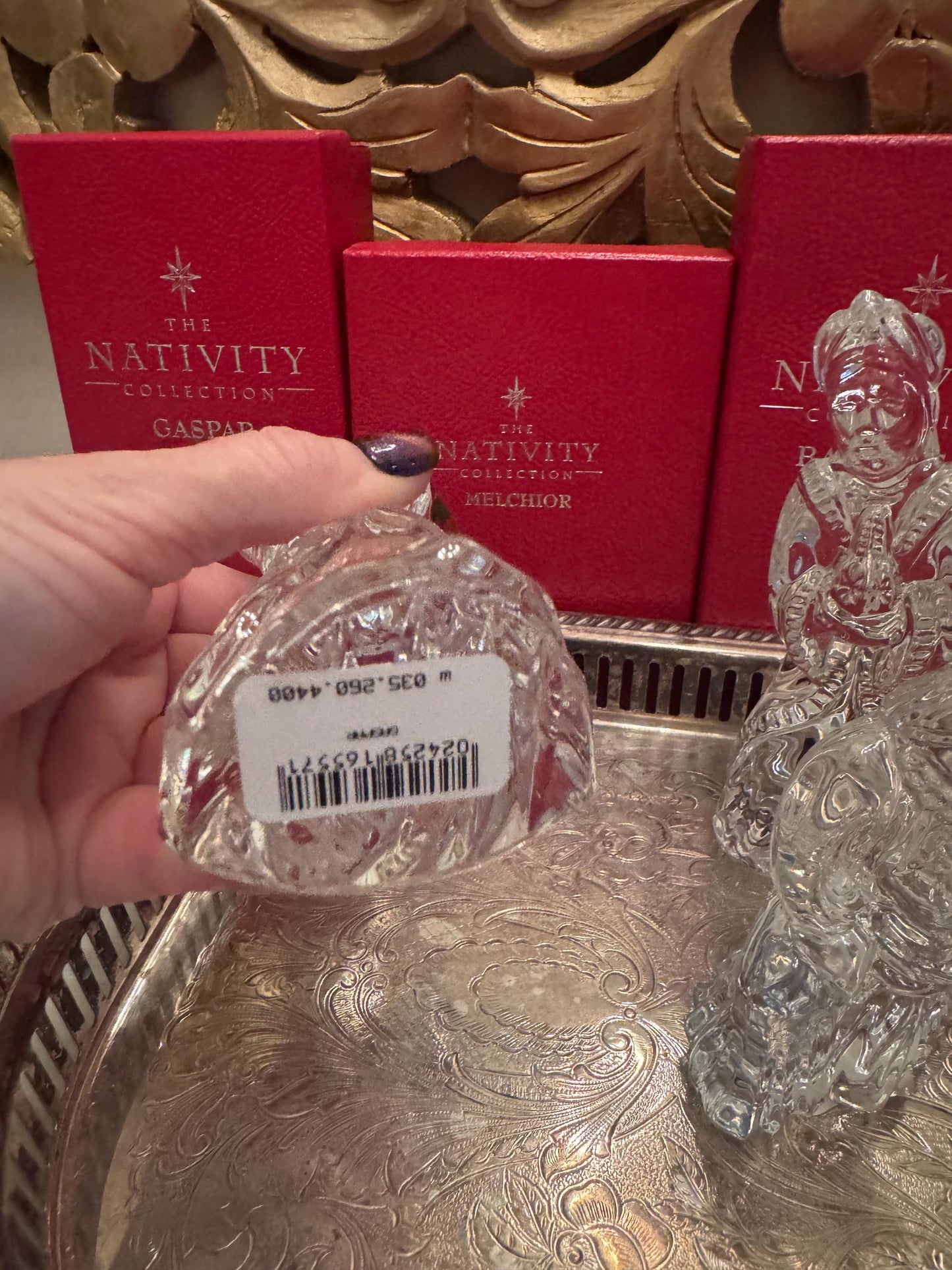 Waterford nativity Irish crystal vintage Waterford made in Ireland boxes and stickers 9 pc holy family 3 wise men angel pristine