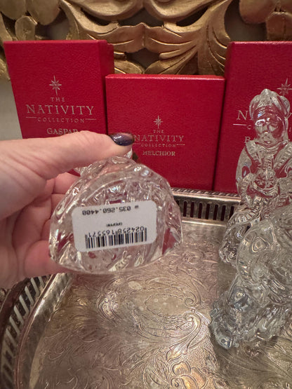 Waterford nativity Irish crystal vintage Waterford made in Ireland boxes and stickers 9 pc holy family 3 wise men angel pristine