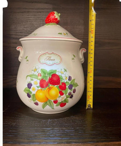 Lenox Kitchen Cannisters Vintage Set 4 pieces perfect Flour, Tea, Coffee, Sugar Lidded Cannisters