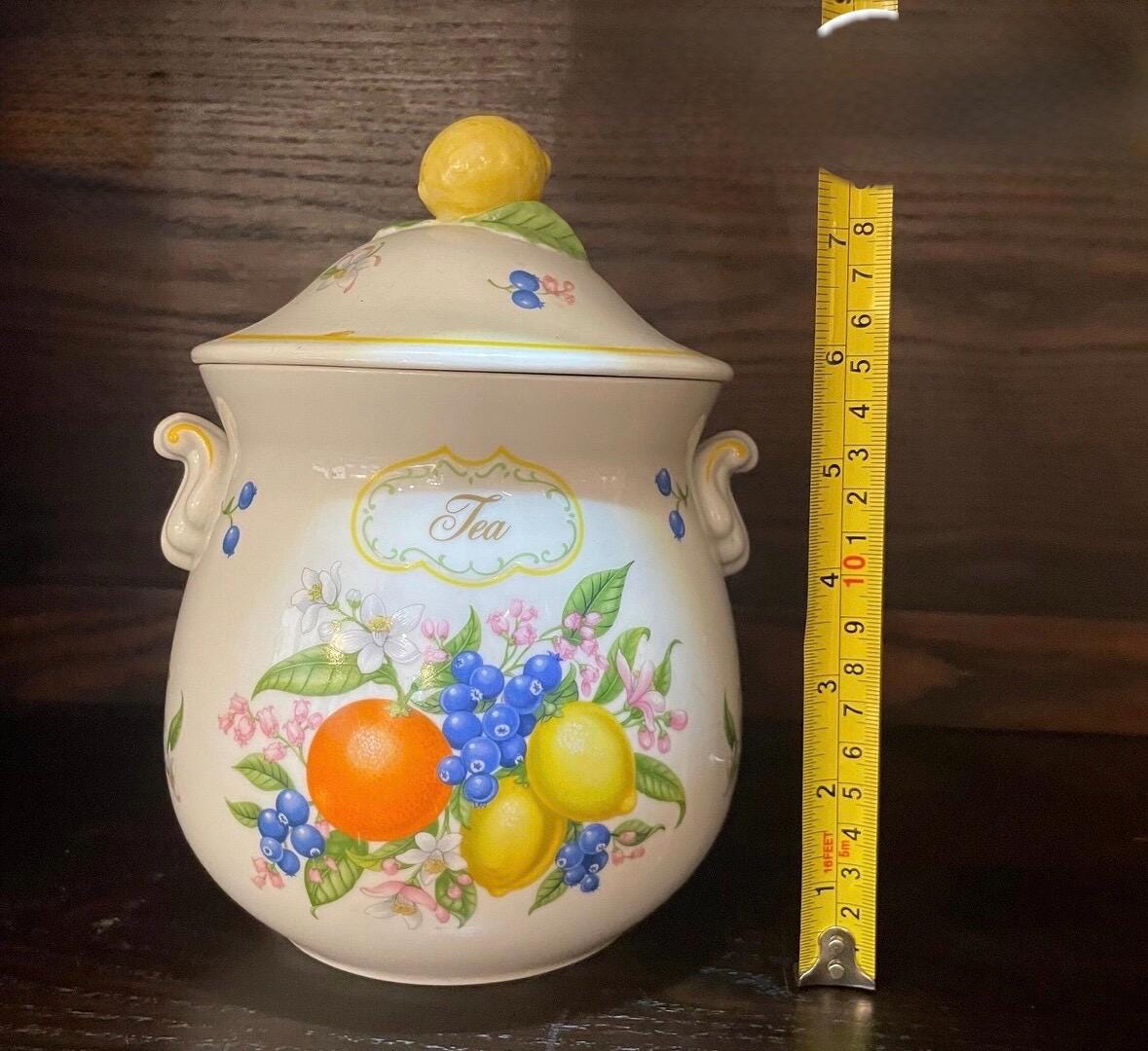 Lenox Kitchen Cannisters Vintage Set 4 pieces perfect Flour, Tea, Coffee, Sugar Lidded Cannisters