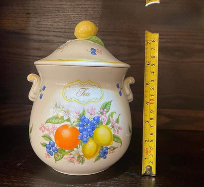 Lenox Kitchen Cannisters Vintage Set 4 pieces perfect Flour, Tea, Coffee, Sugar Lidded Cannisters