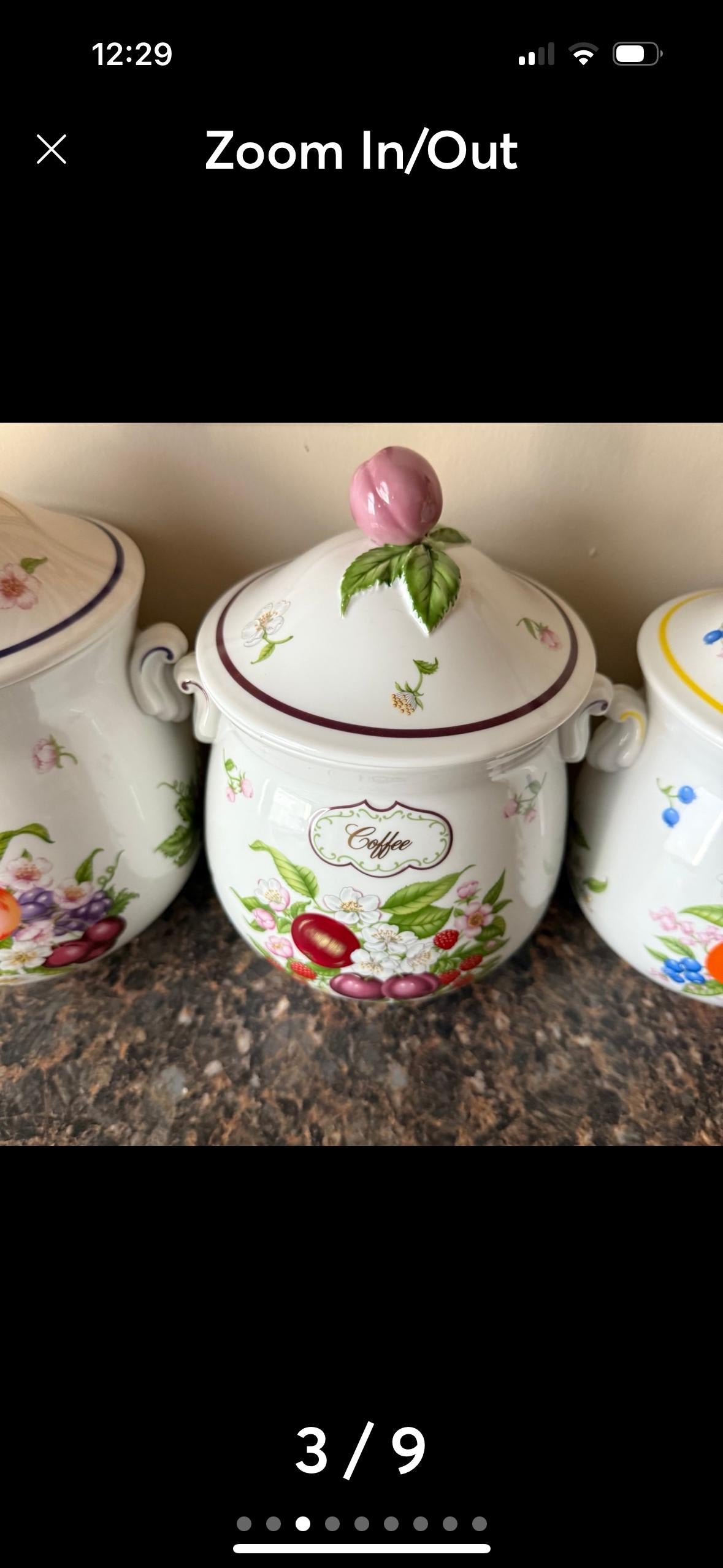 Lenox Kitchen Cannisters Vintage Set 4 pieces perfect Flour, Tea, Coffee, Sugar Lidded Cannisters