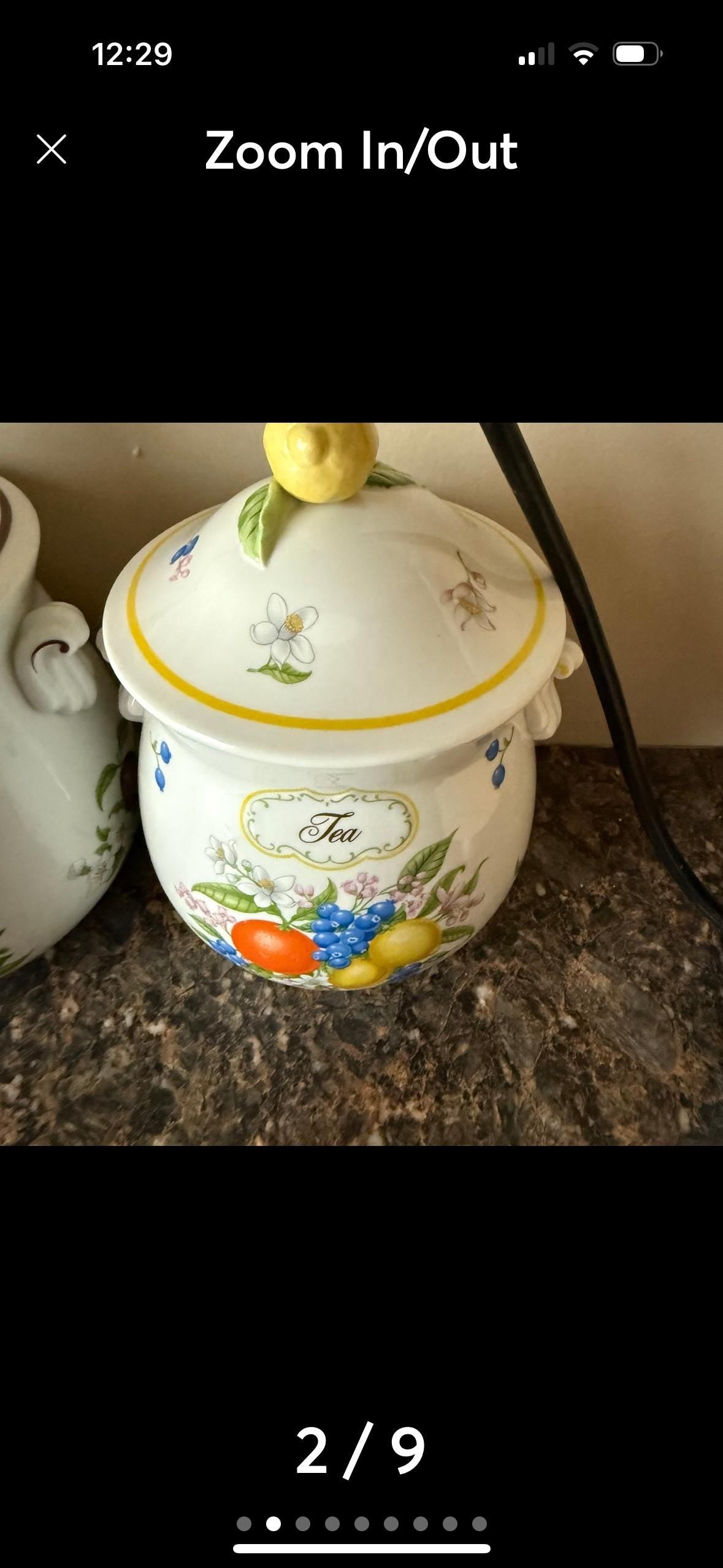 Lenox Kitchen Cannisters Vintage Set 4 pieces perfect Flour, Tea, Coffee, Sugar Lidded Cannisters