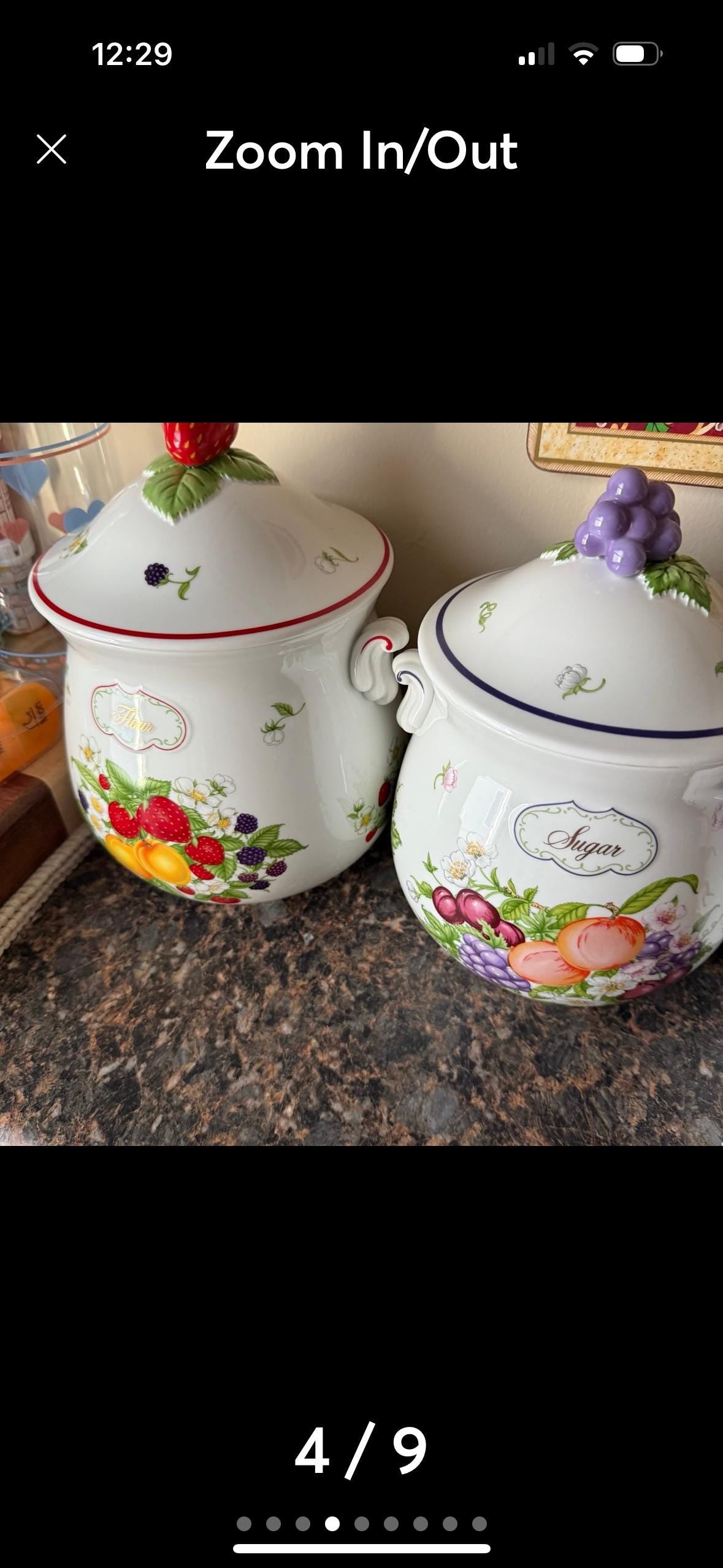 Lenox Kitchen Cannisters Vintage Set 4 pieces perfect Flour, Tea, Coffee, Sugar Lidded Cannisters