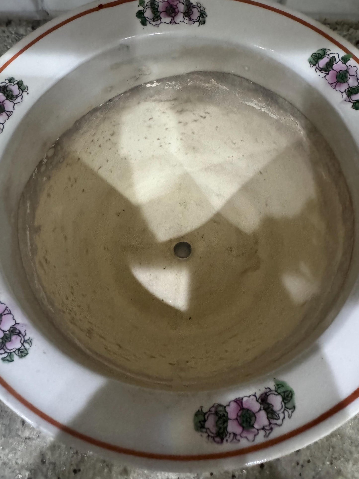 Rose Medallion Planter with drip plate 9 inch vintage planter rose famille