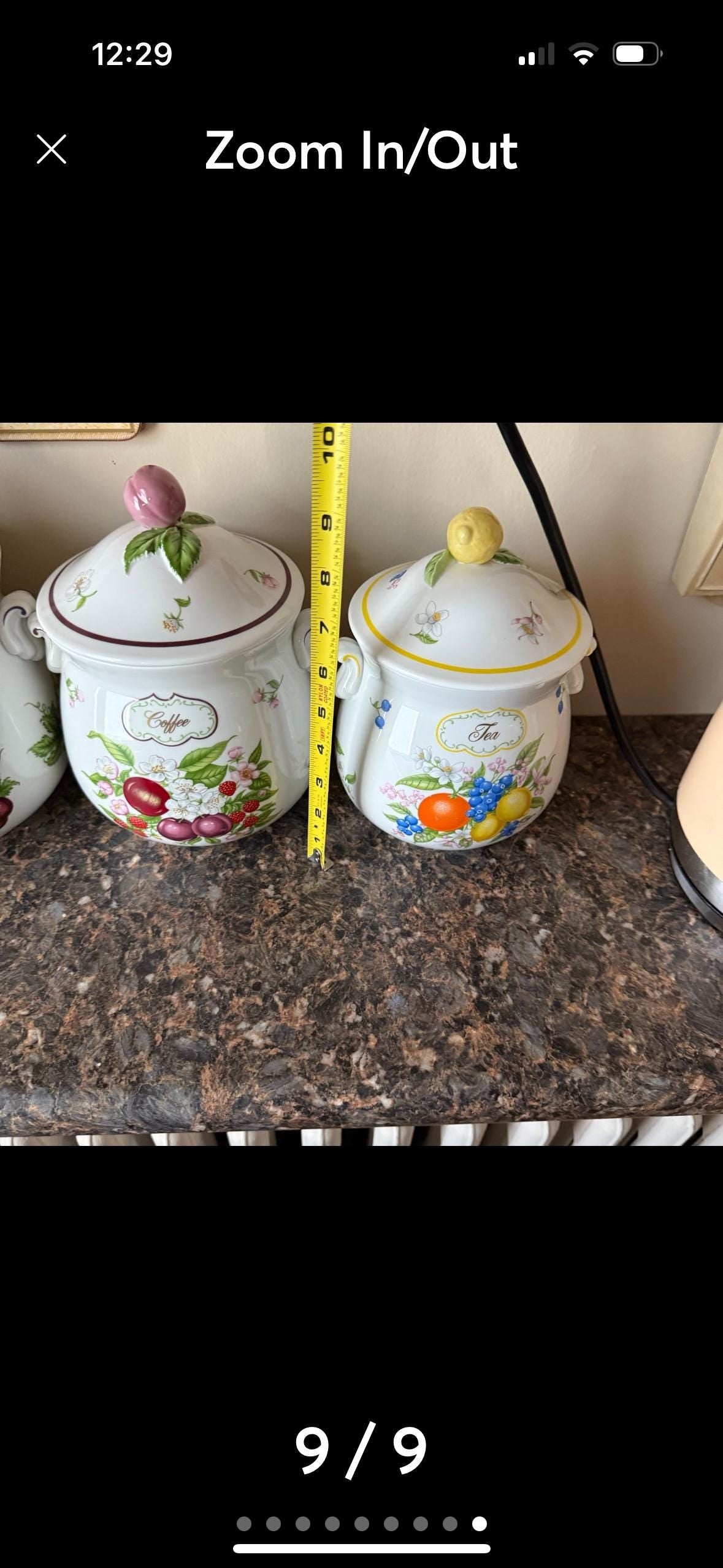 Lenox Kitchen Cannisters Vintage Set 4 pieces perfect Flour, Tea, Coffee, Sugar Lidded Cannisters
