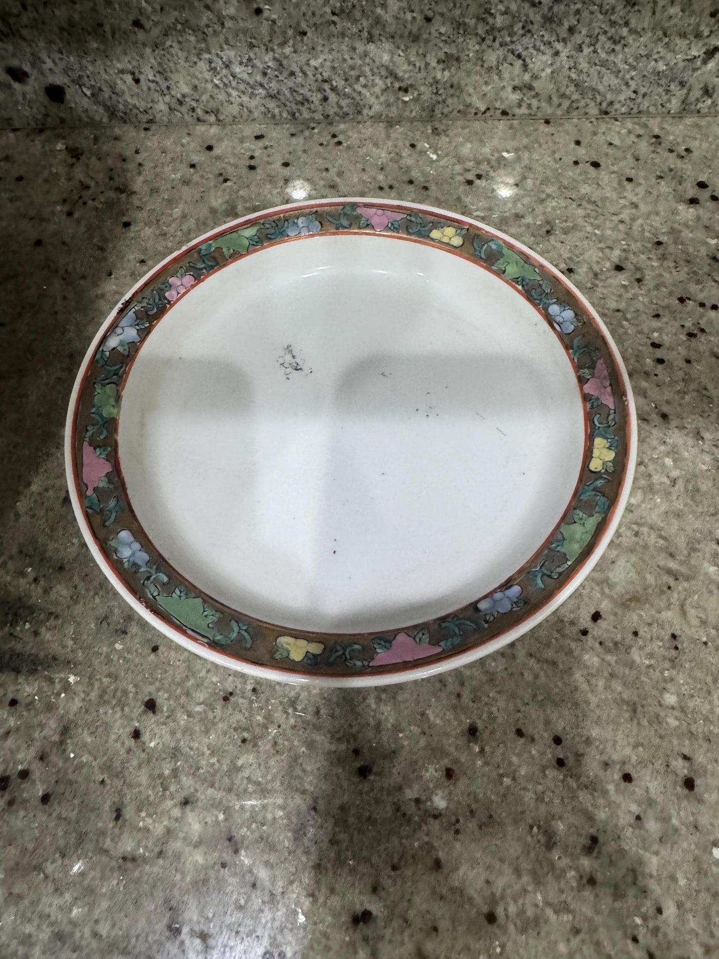 Rose Medallion Planter with drip plate 9 inch vintage planter rose famille