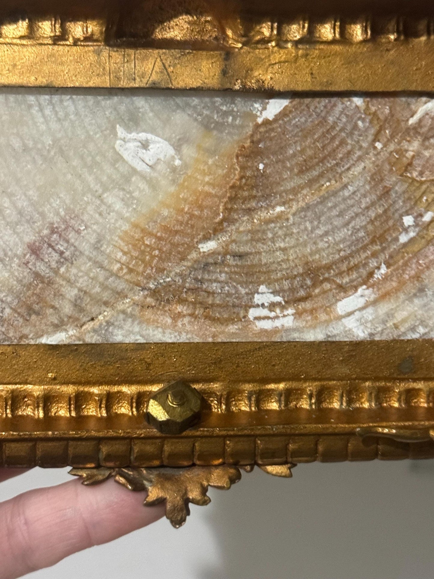 Antique French ink stand Ormolu and onyx Cherub letter holder blotter stand