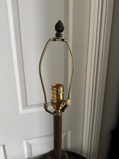 Antique Bird Lamp Porcelain and Bronze Blue Porcelain lamp