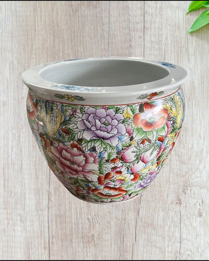 Mille Fleur Fish Pot Planter Chinese Planter 1000 flowers