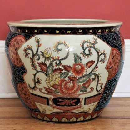 Satsuma Fish Bowl Planter Fish Pot Asian planter beautiful pattern