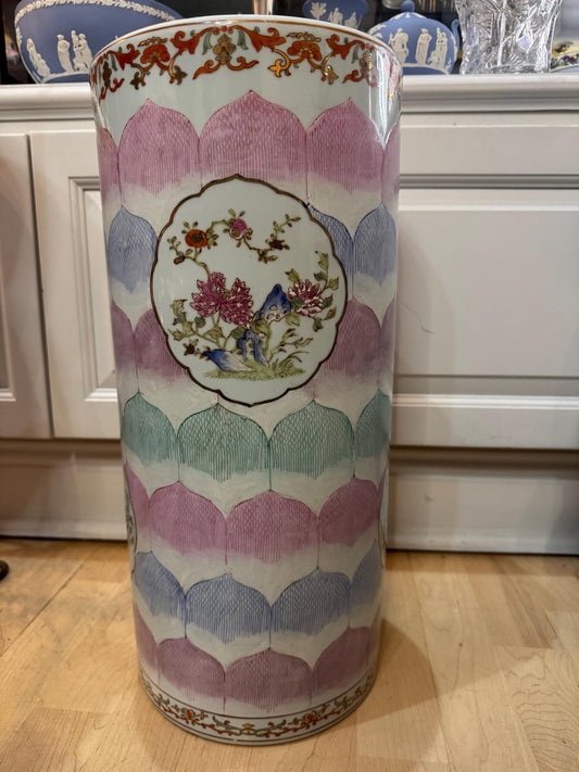 Asian import famille rose umbrella stand
