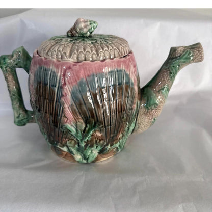 majolica seaweed pitcher tea pot. griffin hall