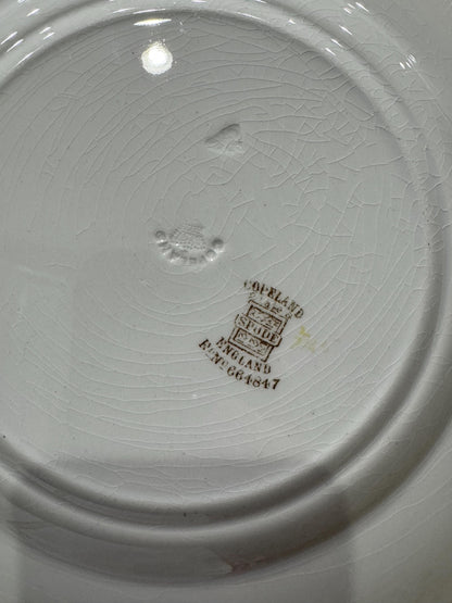 Copeland Spode Antique Plate c 1835 green lattice border Hand Painted Regency Landscape Antique Spode