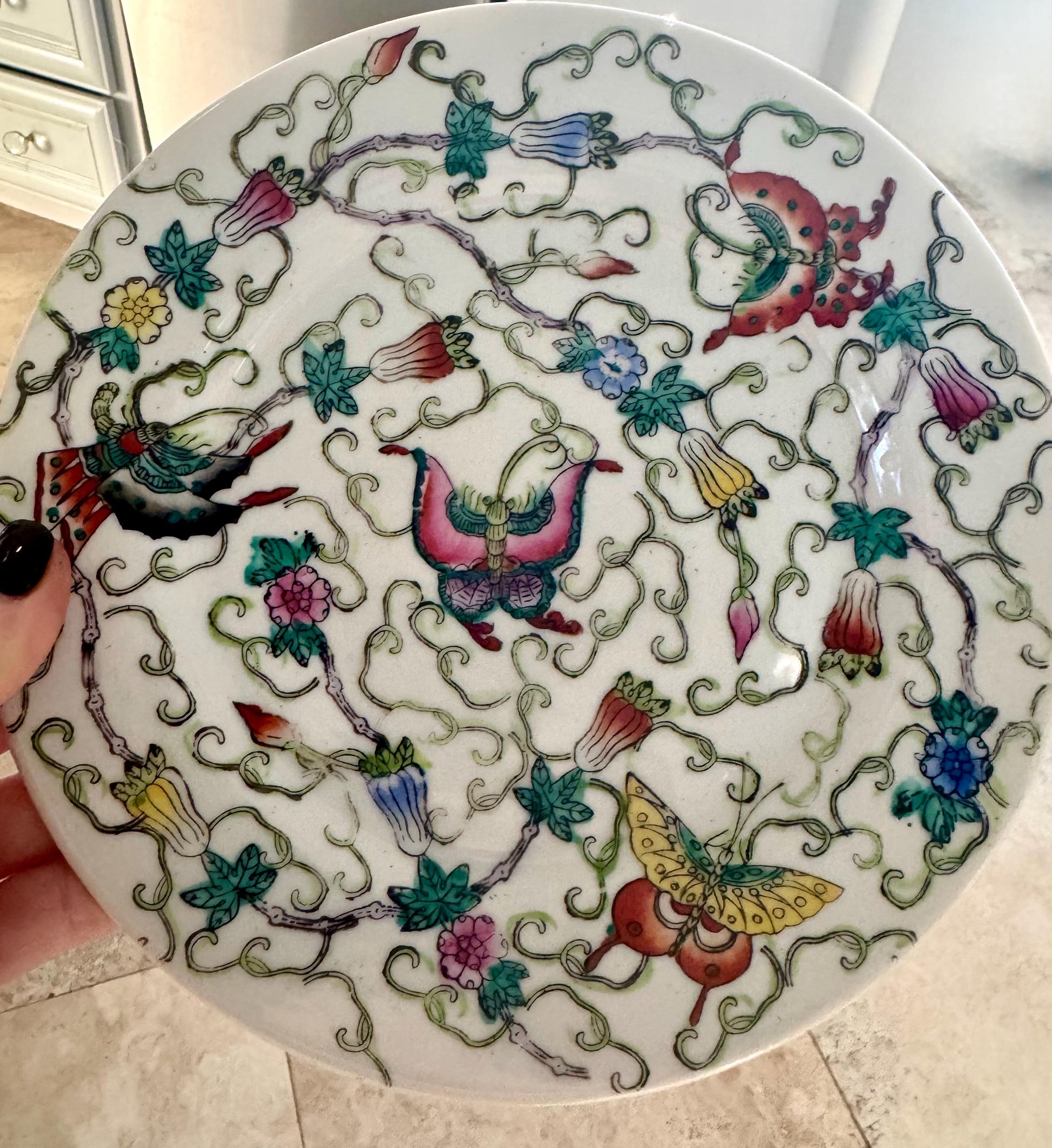 Japanese Butterfly Plates 8 inches antique plates, plate wall plates
