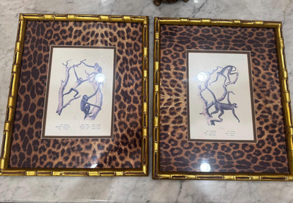 framed monkey print bamboo frame