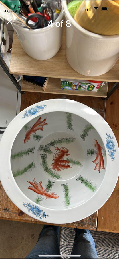 Mille Fleur Fish Pot Planter Chinese Planter 1000 flowers