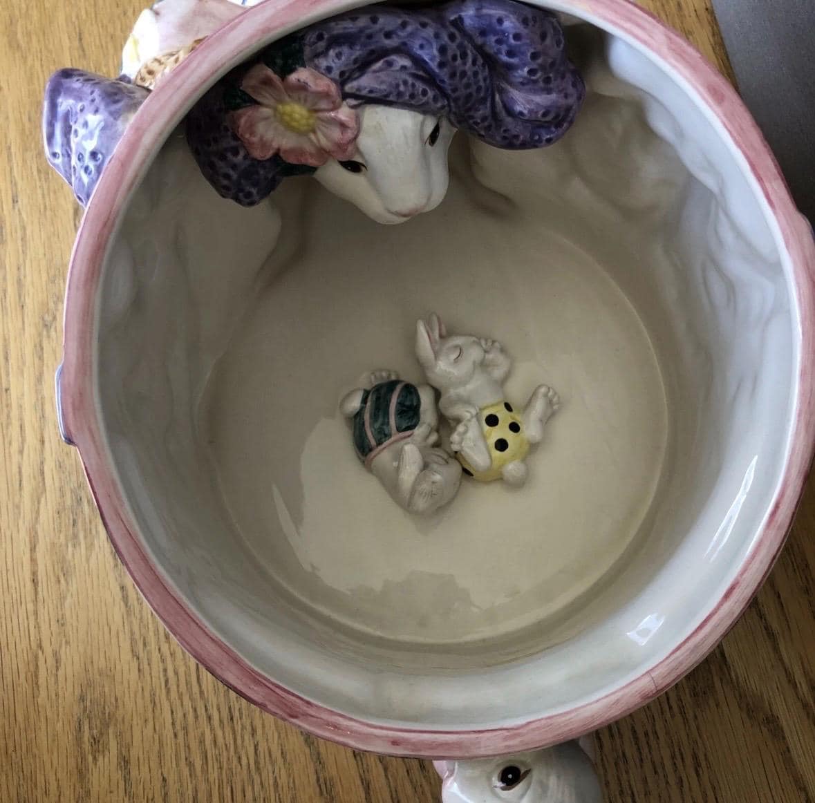 Fitz and Floyd Vintage Rabbit Cookie Jar Bunny Jar Adorable retired collectible