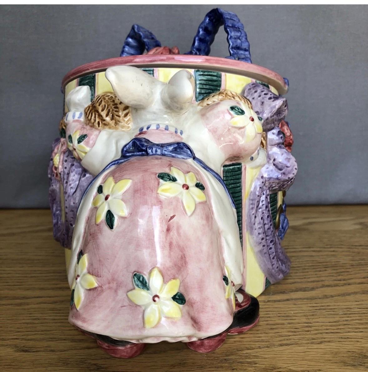Fitz and Floyd Vintage Rabbit Cookie Jar Bunny Jar Adorable retired collectible