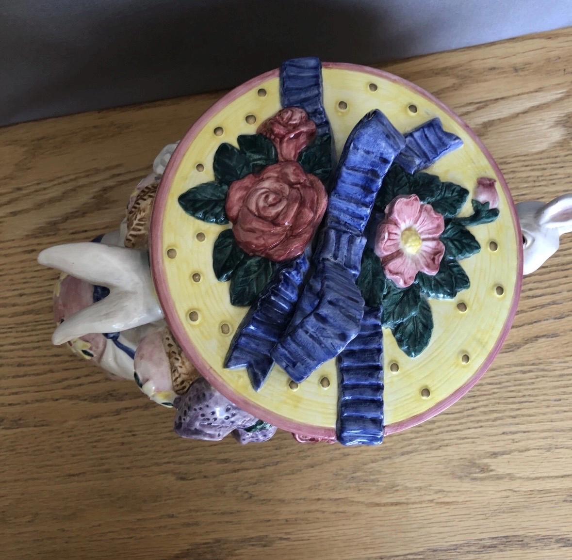 Fitz and Floyd Vintage Rabbit Cookie Jar Bunny Jar Adorable retired collectible