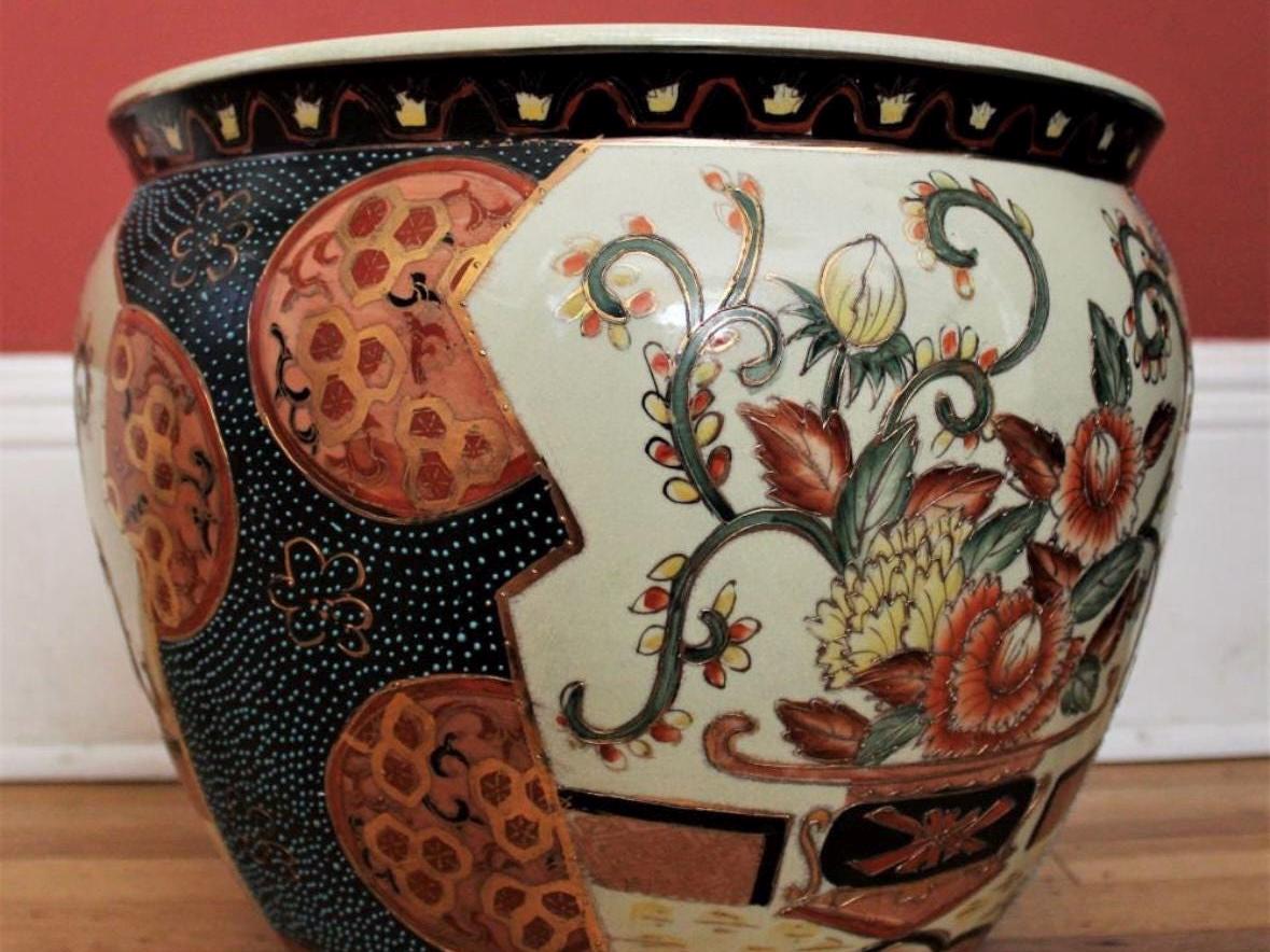 Satsuma Fish Bowl Planter Fish Pot Asian planter beautiful pattern