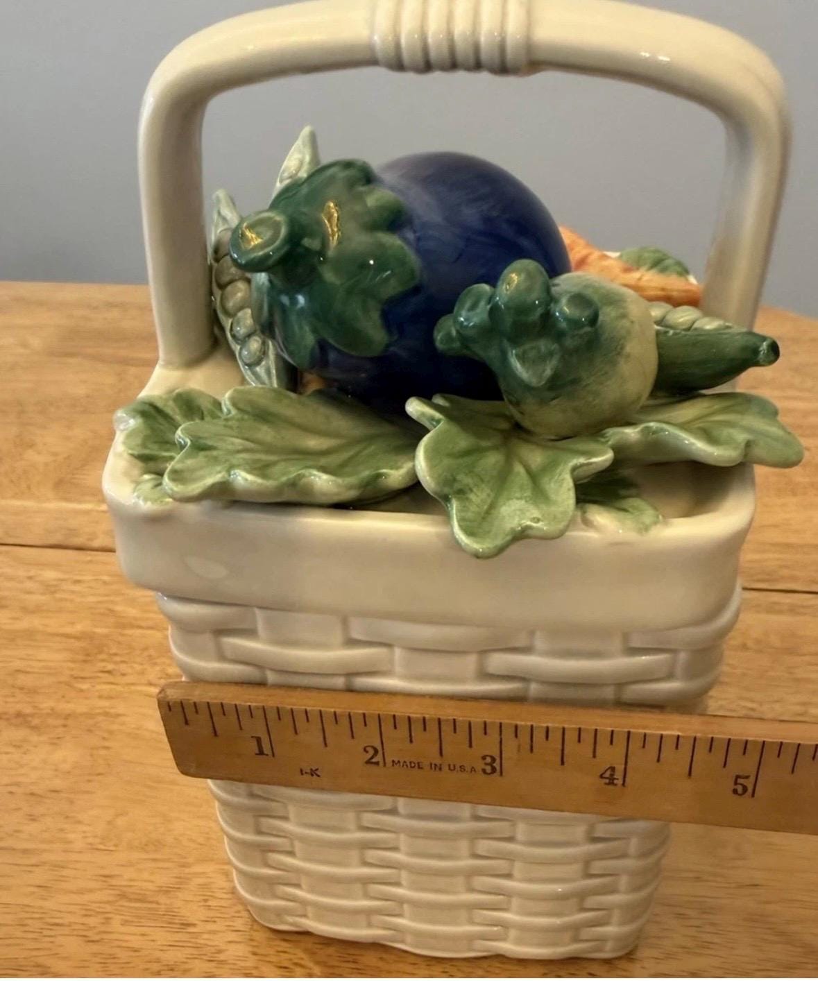 Vintage Kitchen Canister Set Basket Vegetable set of four Fitz and Floyd Canisters