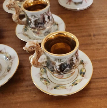 Capodimonte Italian Cups Saucers Antique Teapot Italian creamer made In Italy sugar bowl Espesso Set Amazing Set Rare