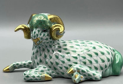 Herend figurine retired ram green