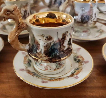 Capodimonte Italian Cups Saucers Antique Teapot Italian creamer made In Italy sugar bowl Espesso Set Amazing Set Rare