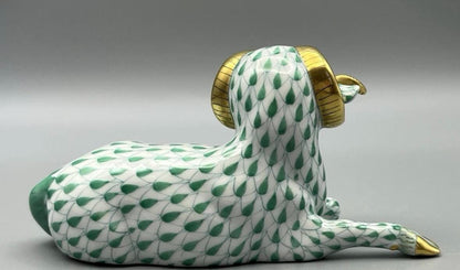 Herend Ram Figurine Collectibe green Herend figurine Herend Retired Ram