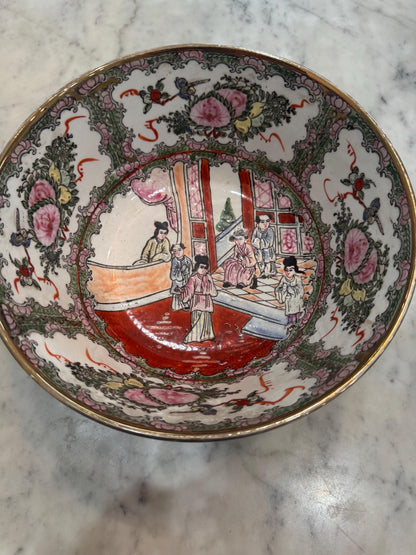 Rose Medallion Bowl Famille Rose Asian import 9 inches wide perfect decor item