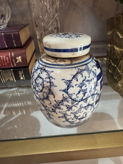 Double Happiness Jar made in China Blue white collectible ginger jar