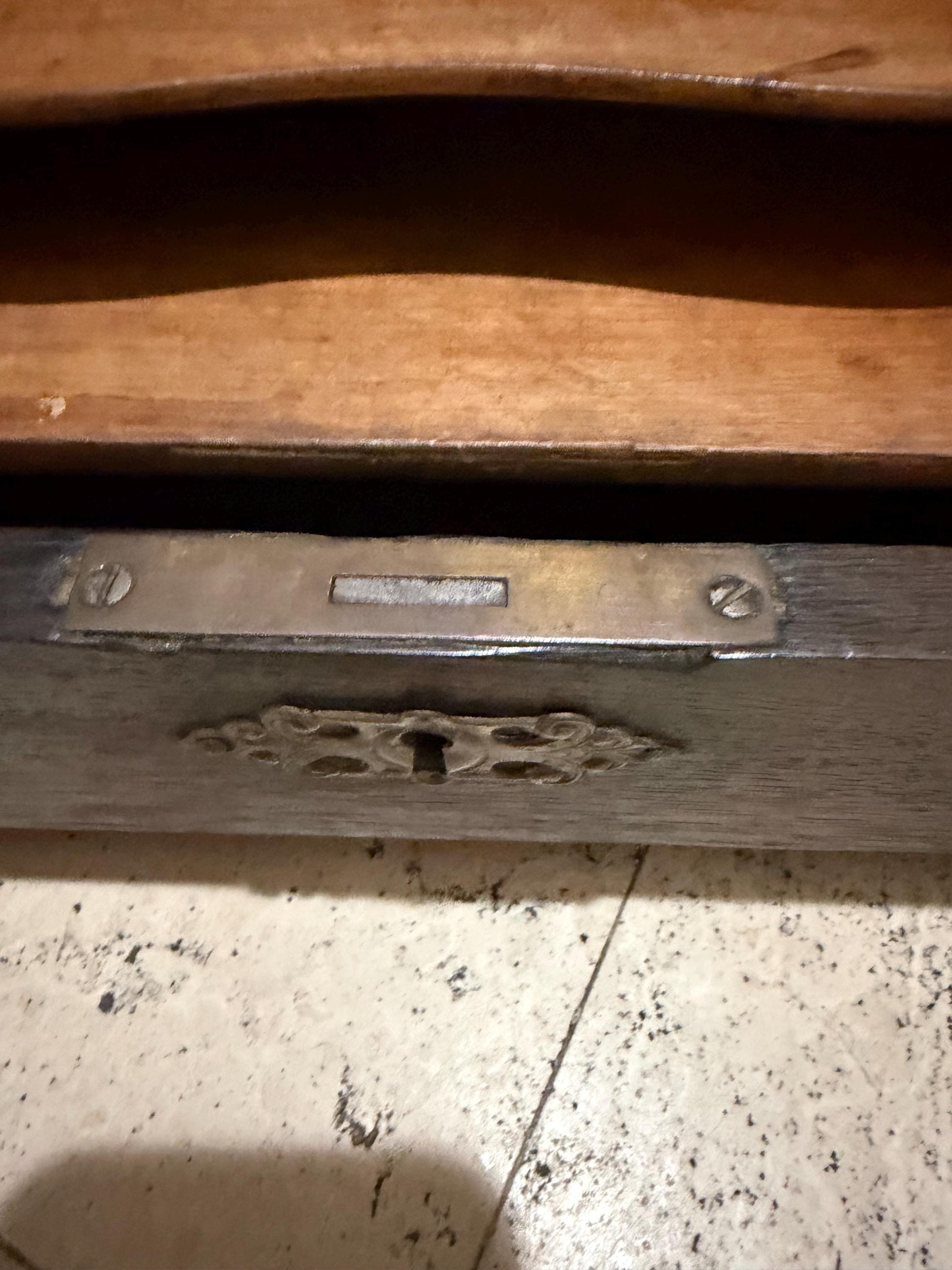 Antique Edwardian letter box Desk tambour desk with lions handles storage piece wood with lid and drawer