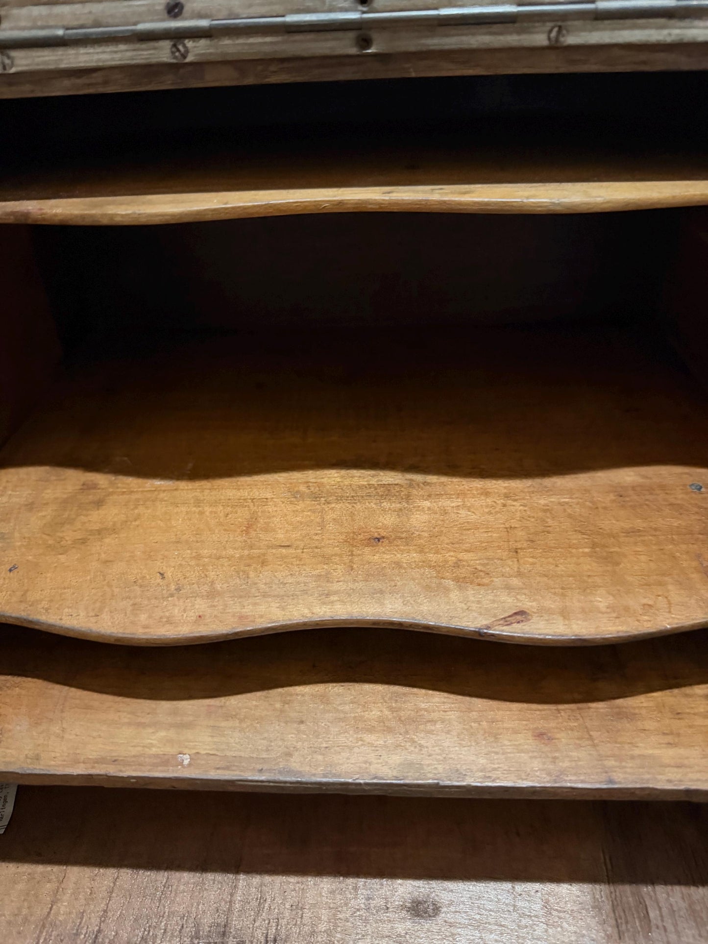 Antique Edwardian letter box Desk tambour desk with lions handles storage piece wood with lid and drawer