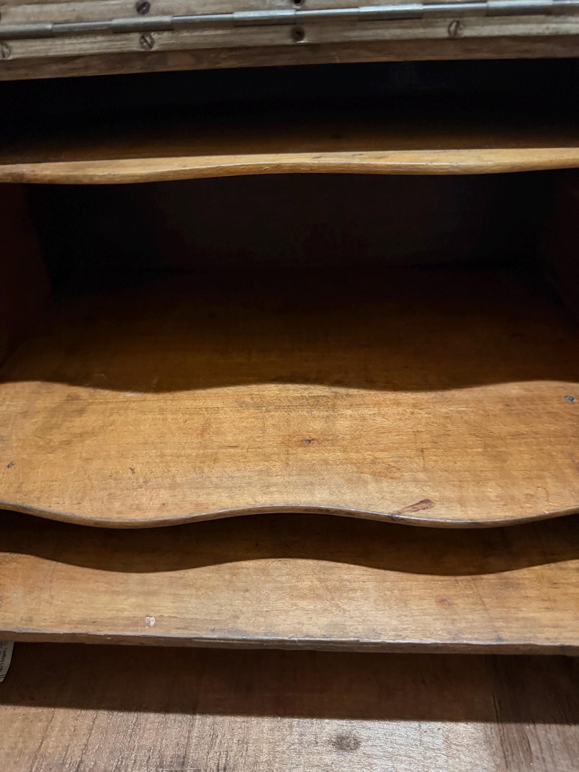 Antique Edwardian letter box Desk tambour desk with lions handles storage piece wood with lid and drawer