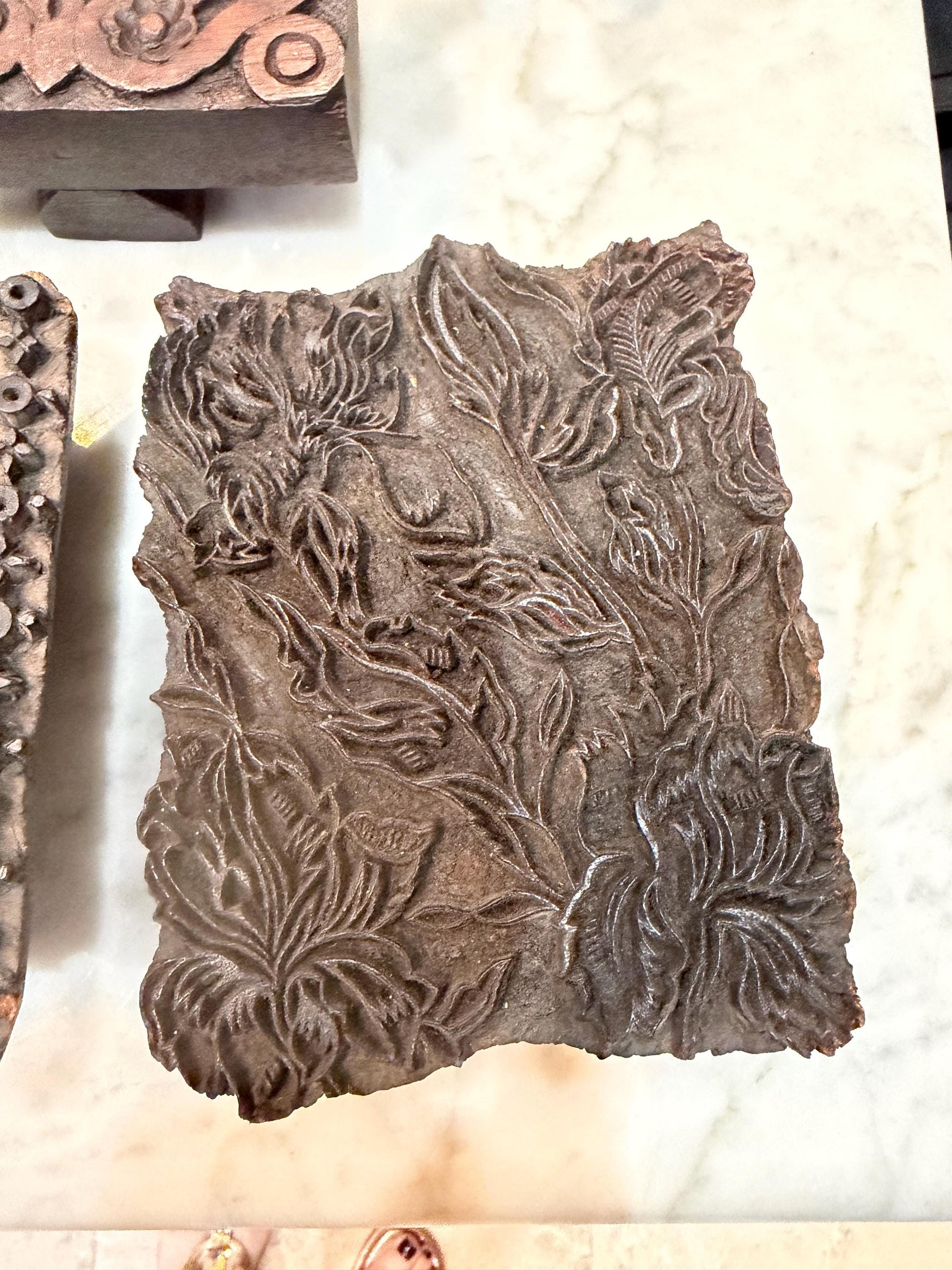 vintage wood blocks set of 3 from India - gorgeous risers or wall decor