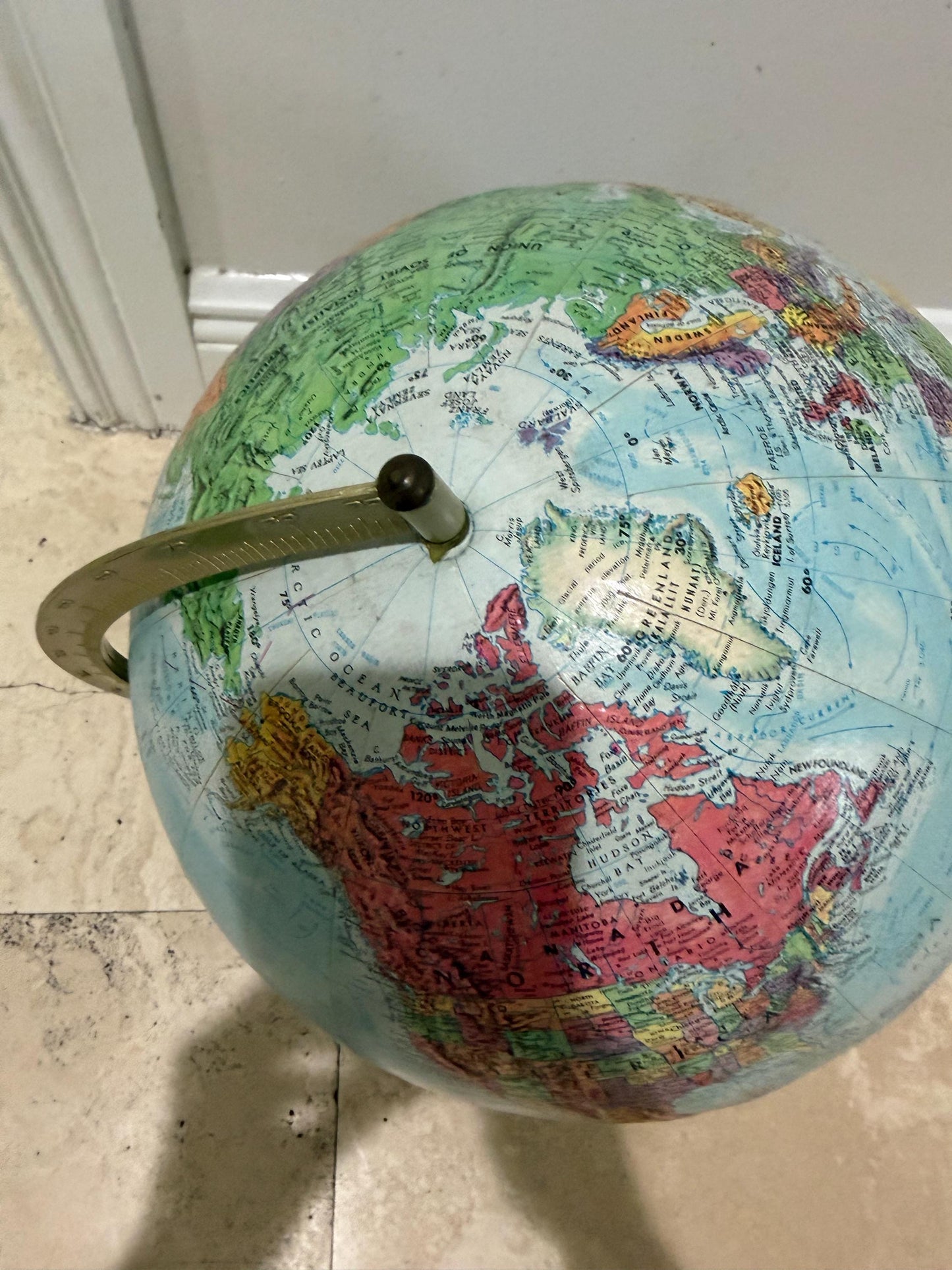 Vintage Replogle World Nation Series Globe 12” | Mid Century Desk Globe | Retro Office Decor | Study Library Accent