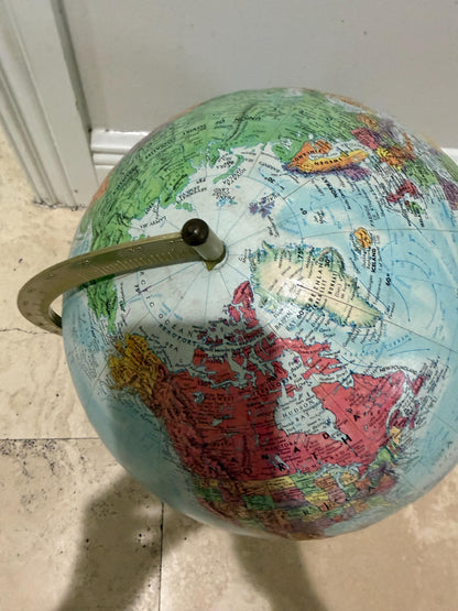 Vintage Replogle World Nation Series Globe 12” | Mid Century Desk Globe | Retro Office Decor | Study Library Accent