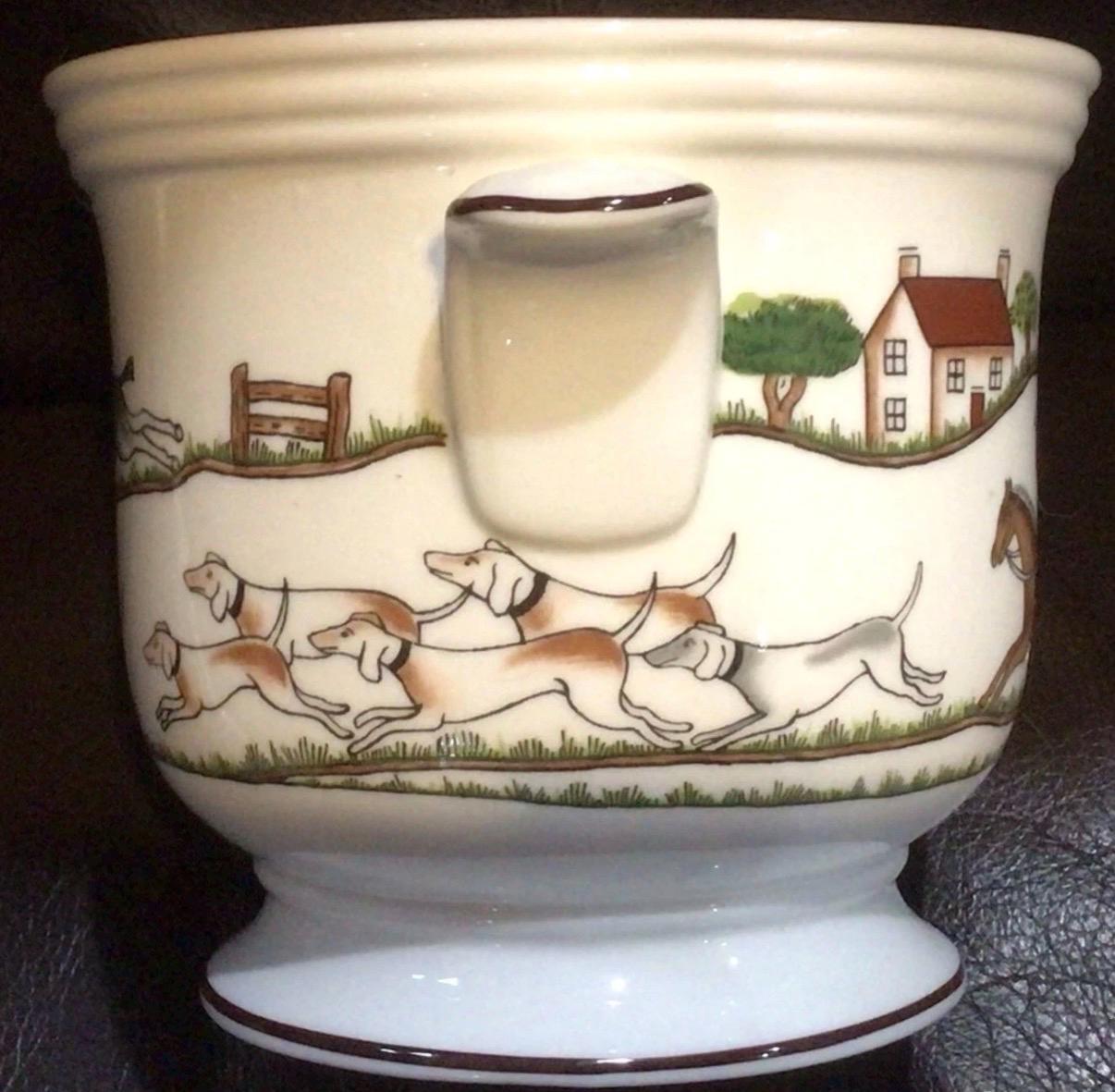 Coalport Hunt Scene Cache Pot Equestrian Pot Horse Planter RARE Collectible pattern