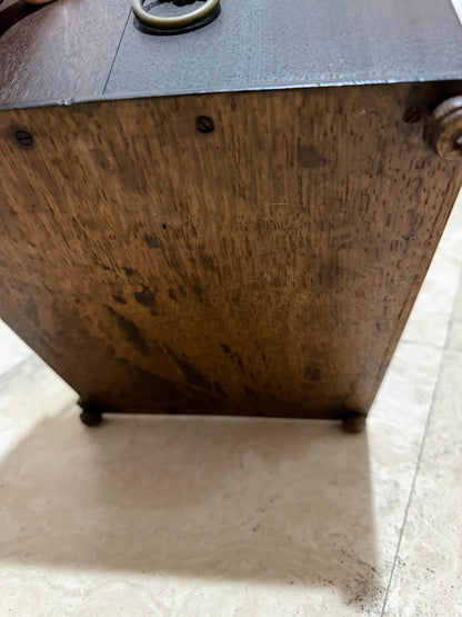 Antique Edwardian letter box Desk tambour desk with lions handles storage piece wood with lid and drawer