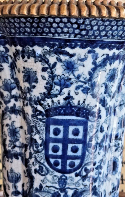 Blue White ormalu planters vases united Wilson vases pair blue white vase set of vases