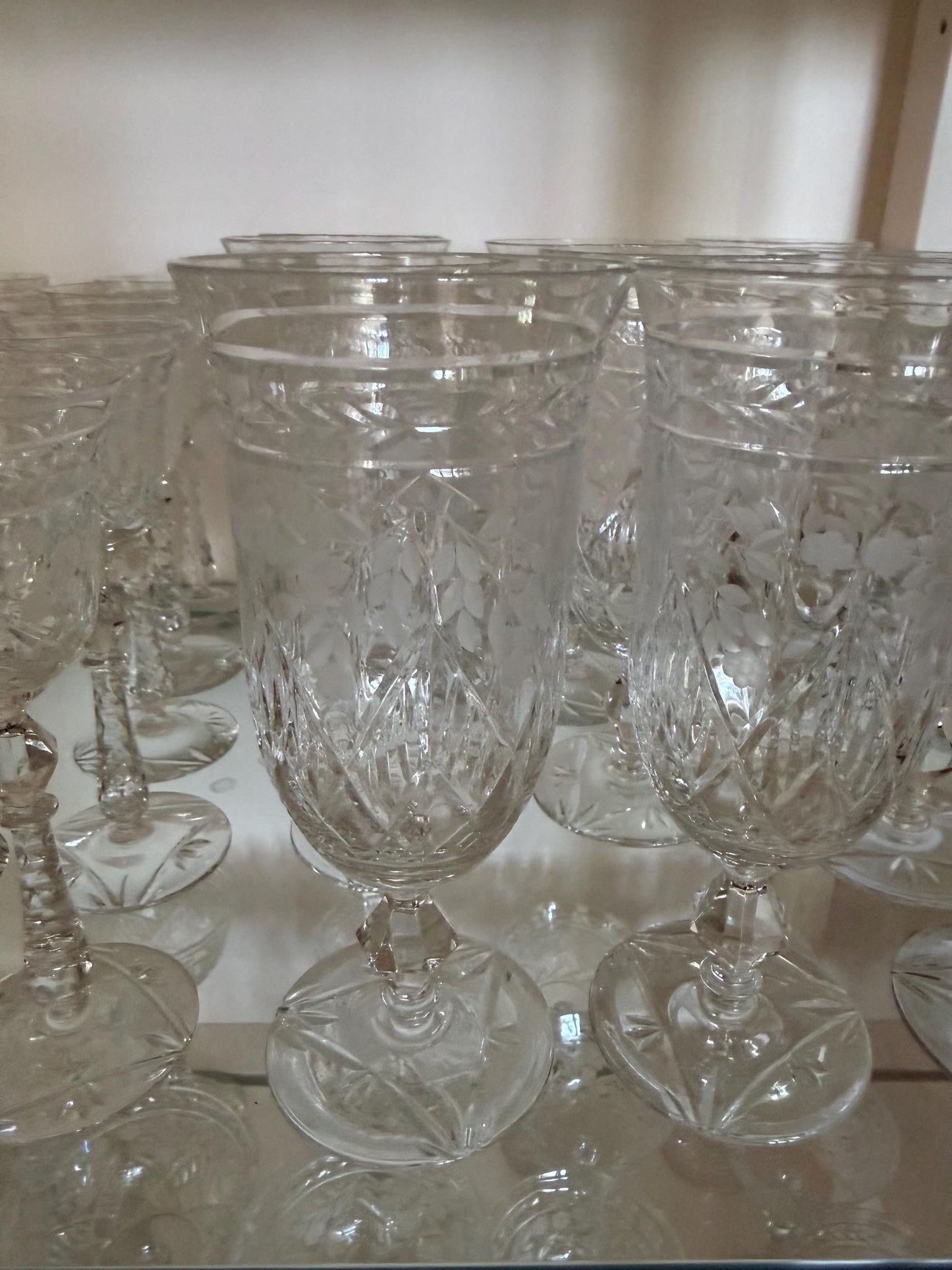 Rock Sharpe Marina Crystal Stenware 50 pcs wine, water, champagne coupes, cordials etc excellent and gorgeous