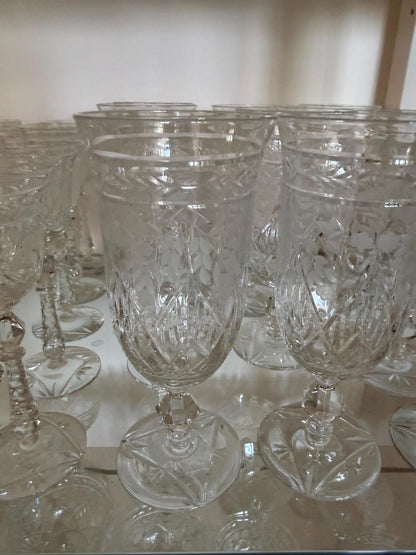 Rock Sharpe Marina Crystal Stenware 50 pcs wine, water, champagne coupes, cordials etc excellent and gorgeous