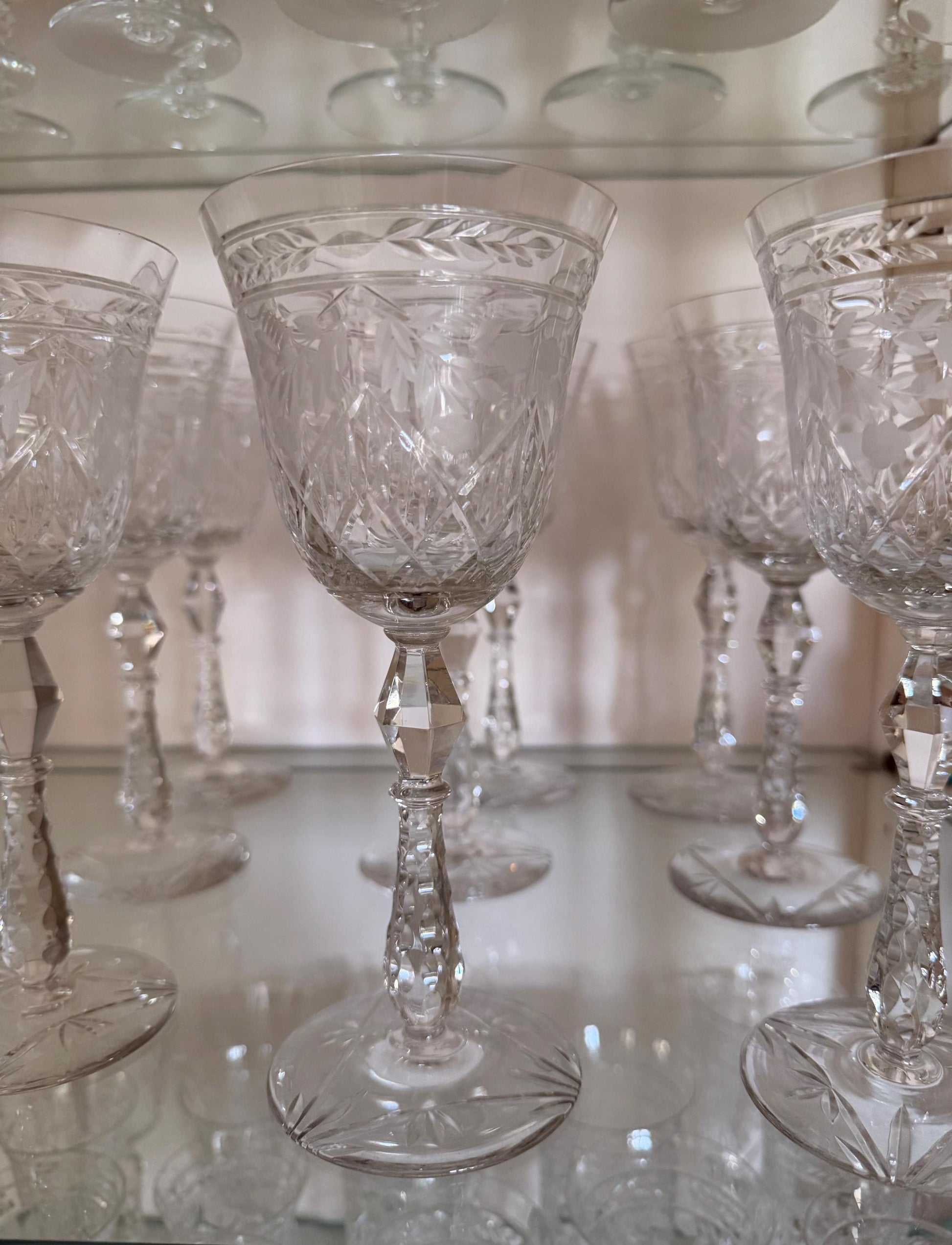 Rock Sharpe Marina Crystal Stenware 50 pcs wine, water, champagne coupes, cordials etc excellent and gorgeous