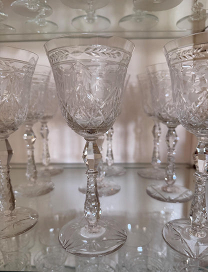 Rock Sharpe Marina Crystal Stenware 50 pcs wine, water, champagne coupes, cordials etc excellent and gorgeous